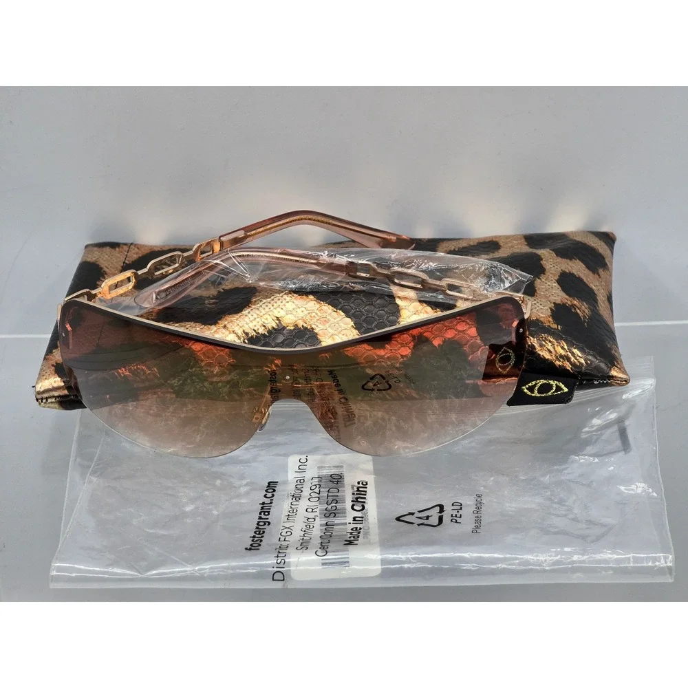 Sofia Vergara x Foster Grant Veronica Shield Sunglasses Womens OS Rose Gold -New